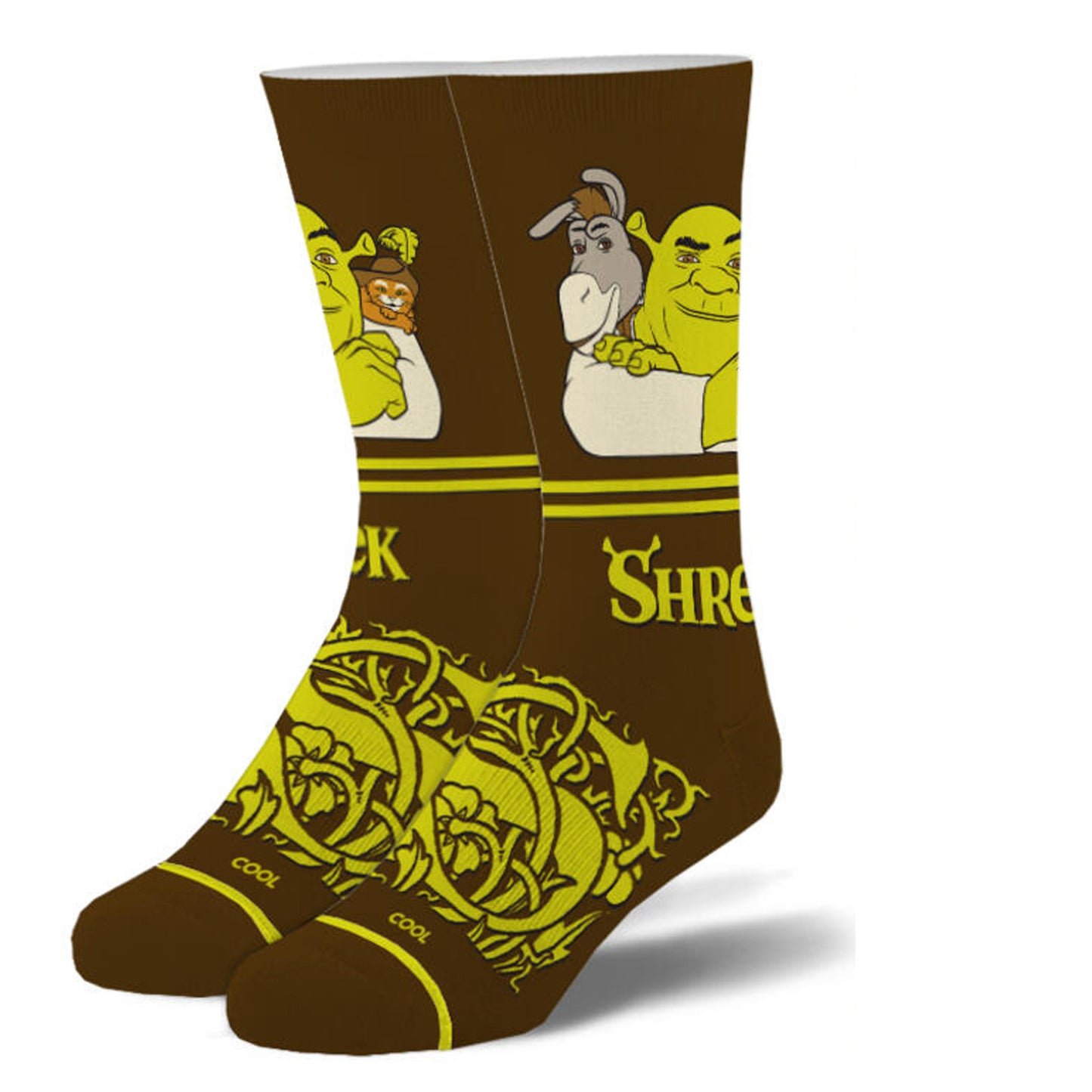 Cool Socks Men's Crew Socks - Shrek & Donkey