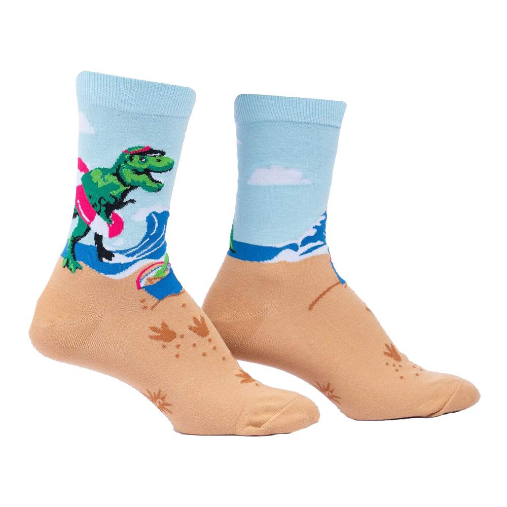 Sock It To Me Women's Crew Socks - Dino's Gone Wild