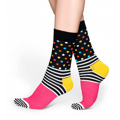 Happy Socks Women's Crew Socks - Stripes and Dots
