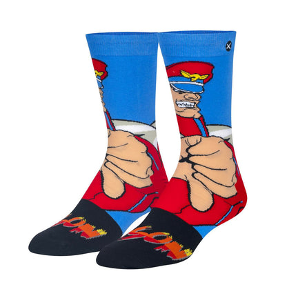 Odd Sox Men's Crew Socks - M Bison (Street Fighter II)