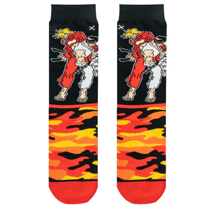 Odd Sox Men's Crew Socks – Ken & Ryu Camo (Street Fighter II)